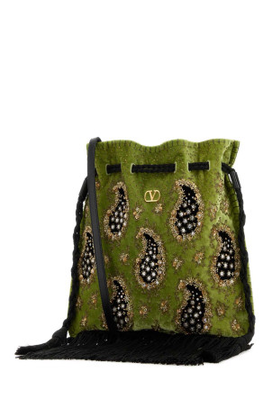 Green velvet NellicÃ´te bucket bag VALENTINO GARAVANI (8W2B0R66TEV)