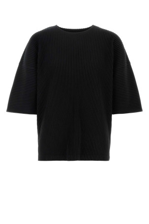 Black polyester t-shirt HOMME PLISSE' ISSEY MIYAKE (HP66JK053)