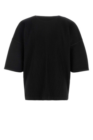 Black polyester t-shirt HOMME PLISSE' ISSEY MIYAKE (HP66JK053)