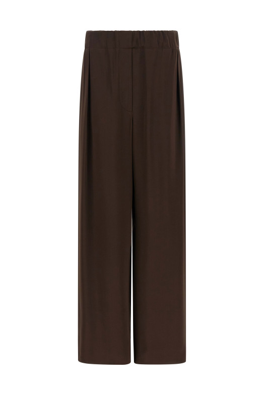 Брюки из вискозы, коричневые JIL SANDER J02KA0383J65022602