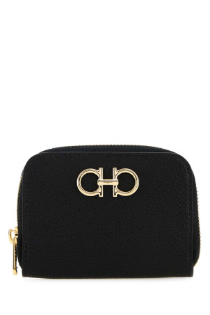 Черный кожаный кошелек для монет Black SALVATORE FERRAGAMO (220406758664)