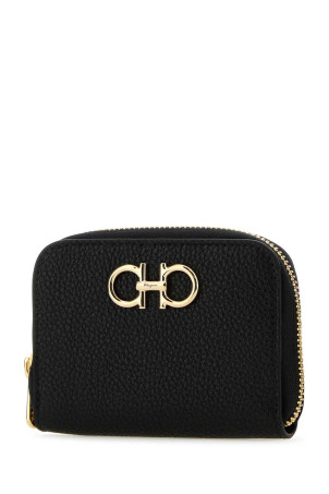 Черный кожаный кошелек для монет Black SALVATORE FERRAGAMO (220406758664)