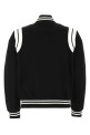 Чорна куртка-бомбер із вовняної суміші SAINT LAURENT (354718Y180W)