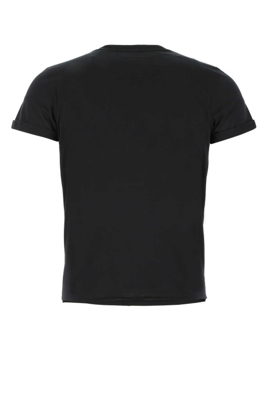 Черная хлопковая футболка Black SAINT LAURENT (464572YB2DQ)