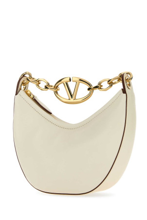 Ivory leather mini Hobo VLogo Moon handbag White VALENTINO GARAVANI (4W0B0Q43PHV)