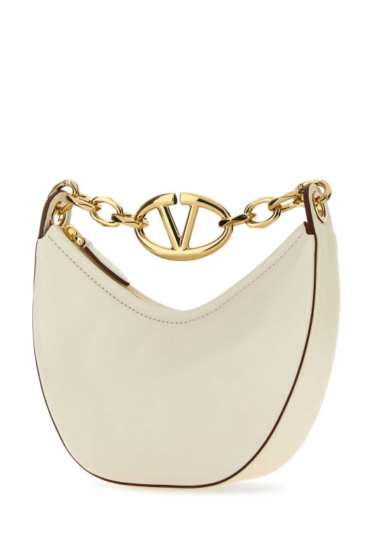 Ivory leather mini Hobo VLogo Moon handbag White VALENTINO GARAVANI (4W0B0Q43PHV)