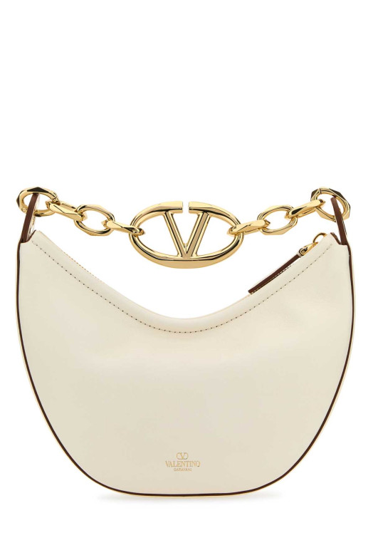 Ivory leather mini Hobo VLogo Moon handbag White VALENTINO GARAVANI (4W0B0Q43PHV)