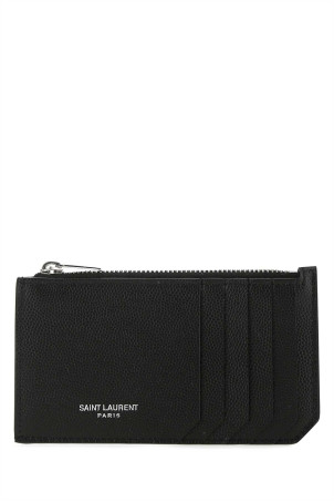 Black leather card holder Black SAINT LAURENT (609362BTY0N)