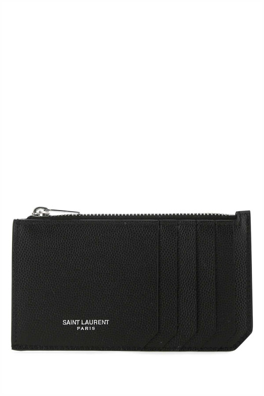 Black leather card holder Black SAINT LAURENT (609362BTY0N)