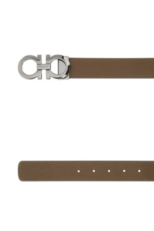 Brown leather reversible belt Brown SALVATORE FERRAGAMO (675542705614)