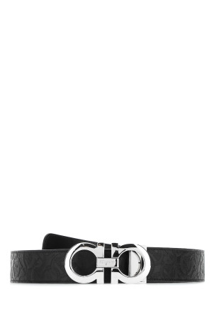 Black leather reversible belt Black SALVATORE FERRAGAMO (675542724127)