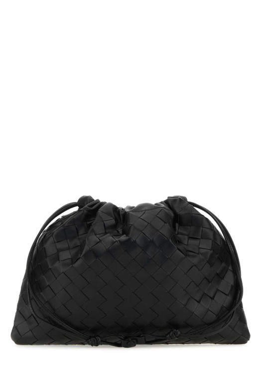 Черный кожаный клатч среднего размера Black BOTTEGA VENETA (796728V3IV1)