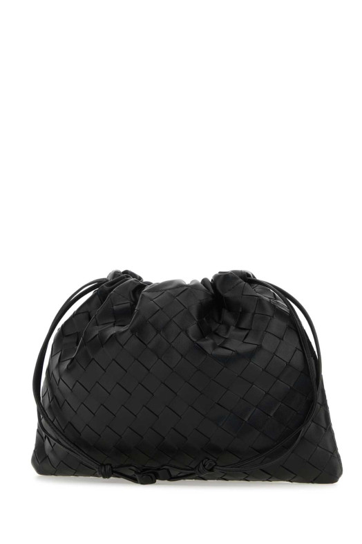 Черный кожаный клатч среднего размера Black BOTTEGA VENETA (796728V3IV1)