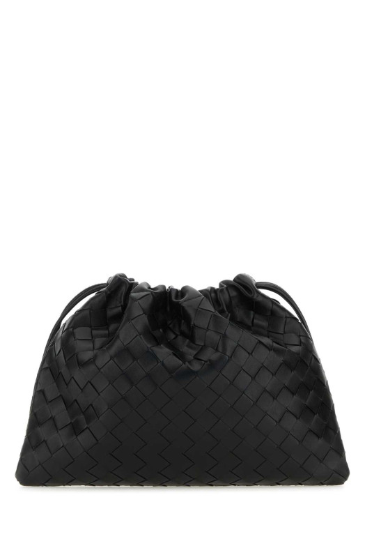 Черный кожаный клатч среднего размера Black BOTTEGA VENETA (796728V3IV1)