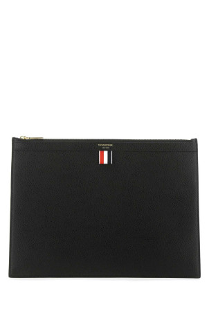 Black leather document case THOM BROWNE (MAC021L00198)