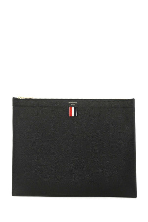 Black leather document case THOM BROWNE (MAC021L00198)