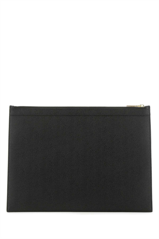 Black leather document case THOM BROWNE (MAC021L00198)