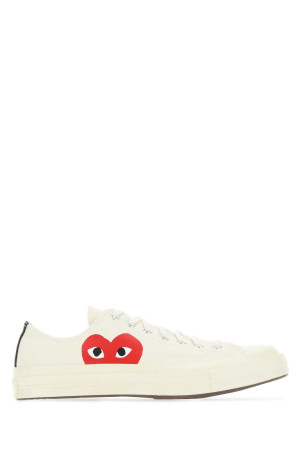 Ivory canvas Comme Des GarÃ§ons X Converse sneakers White COMME DES GARCONS PLAY (P1K111)