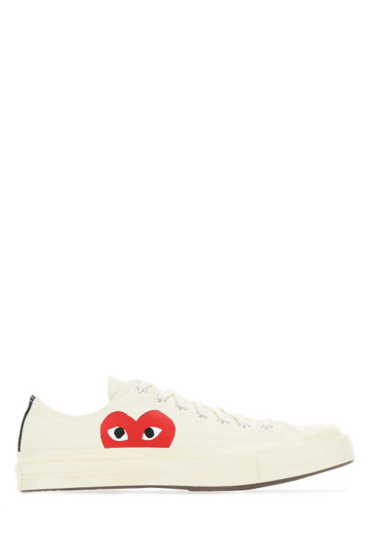 Ivory canvas Comme Des GarÃ§ons X Converse sneakers White COMME DES GARCONS PLAY (P1K111)