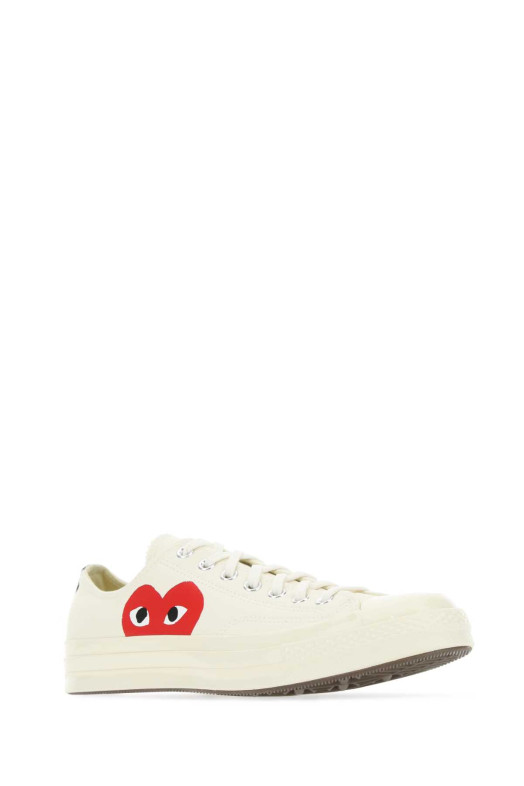 Ivory canvas Comme Des GarÃ§ons X Converse sneakers White COMME DES GARCONS PLAY (P1K111)