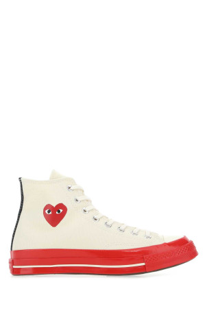 Ivory canvas Comme Des GarÃ§ons X Converse sneakers White COMME DES GARCONS PLAY (P1K124)