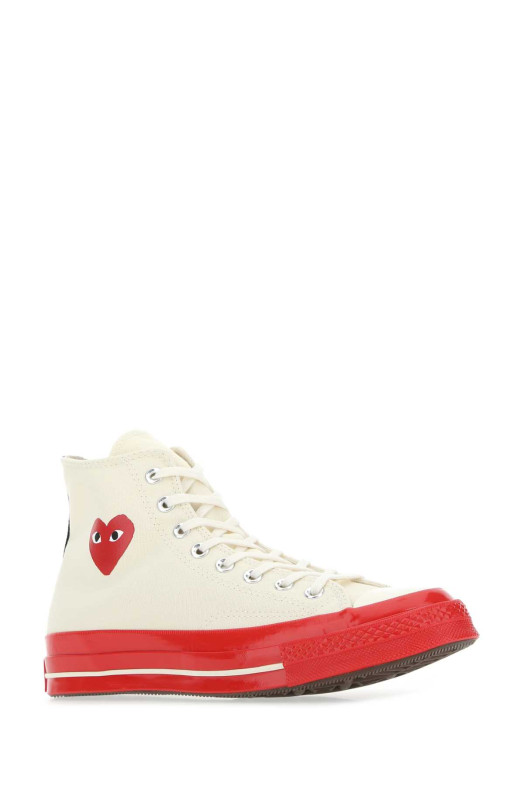 Ivory canvas Comme Des GarÃ§ons X Converse sneakers White COMME DES GARCONS PLAY (P1K124)