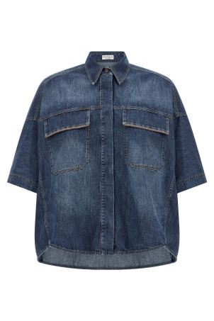 Легка джинсова сорочка, синя BRUNELLO CUCINELLI MH192RB506C9562