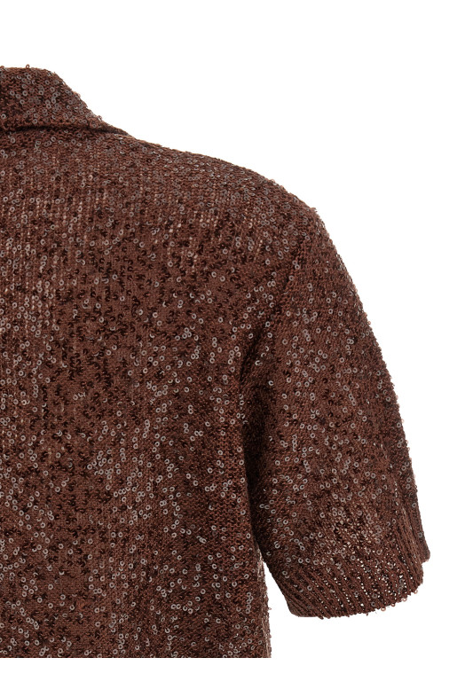 Knitted polo shirt Brown