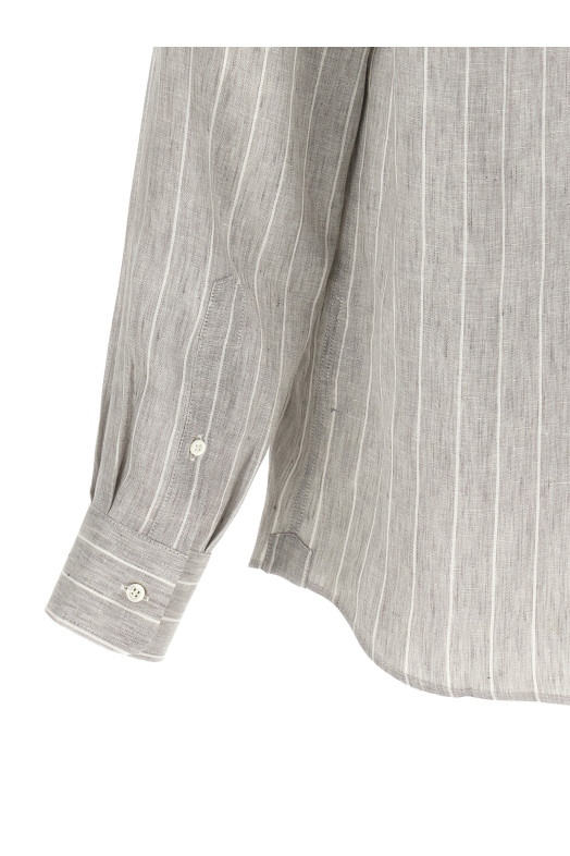 Сорочка в тонку смужку, сіра BRUNELLO CUCINELLI MA6860627C102
