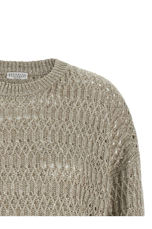 'Dazzling Braids' sweater Beige