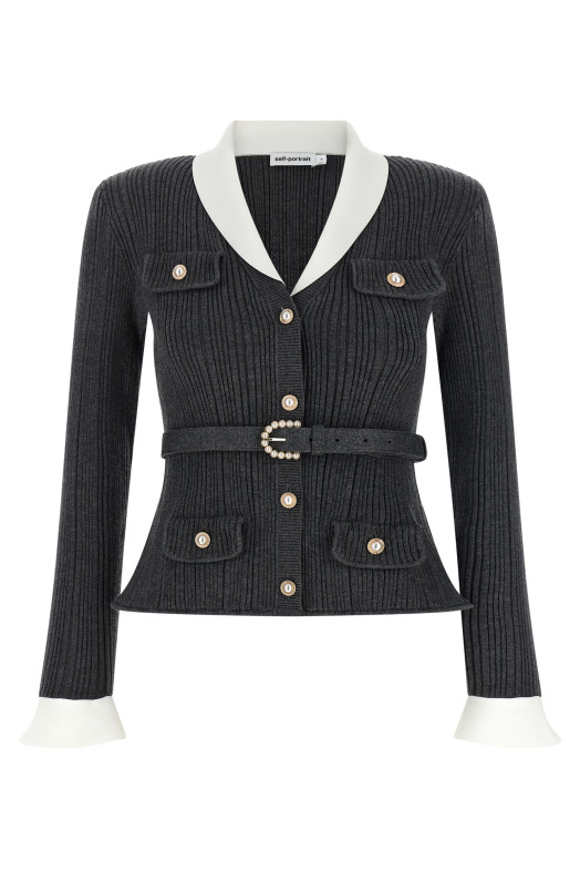 Ribbed cardigan Gray