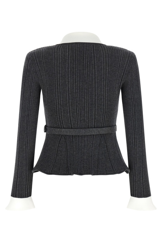 Ribbed cardigan Gray