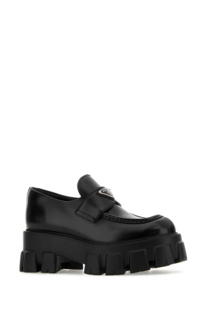 Black leather Monolith loafers Black PRADA (1D649MFG055B4L)