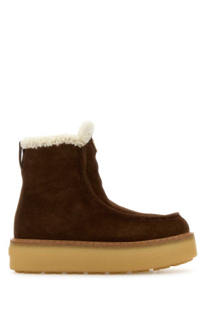 Короткі черевики з коричневої замші PRADA (1T136OFZG50JFT)