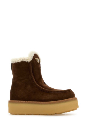 Короткі черевики з коричневої замші PRADA (1T136OFZG50JFT)