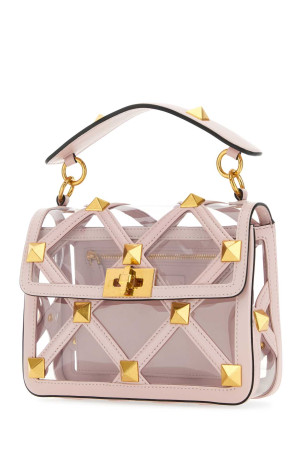 Pastel pink polymeric material and leather medium Roman Stud handbag VALENTINO GARAVANI (2W2B0I82SEA)
