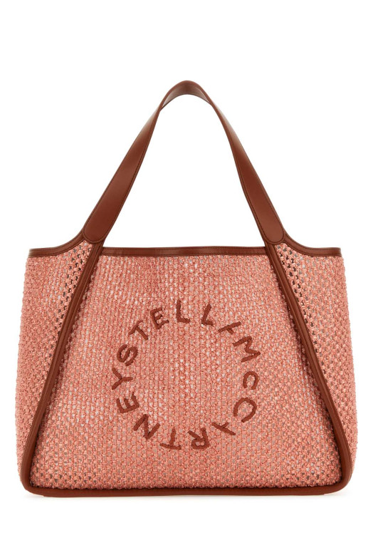 Pink raffia Stella Logo shopping bag STELLA McCARTNEY (502793WP0191)