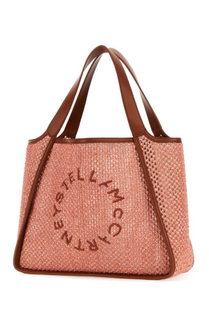 Pink raffia Stella Logo shopping bag STELLA McCARTNEY (502793WP0191)