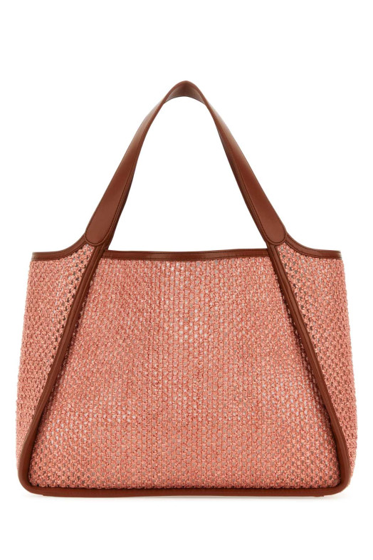 Pink raffia Stella Logo shopping bag STELLA McCARTNEY (502793WP0191)