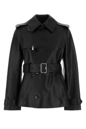 Black leather jacket Black BURBERRY (8099330)