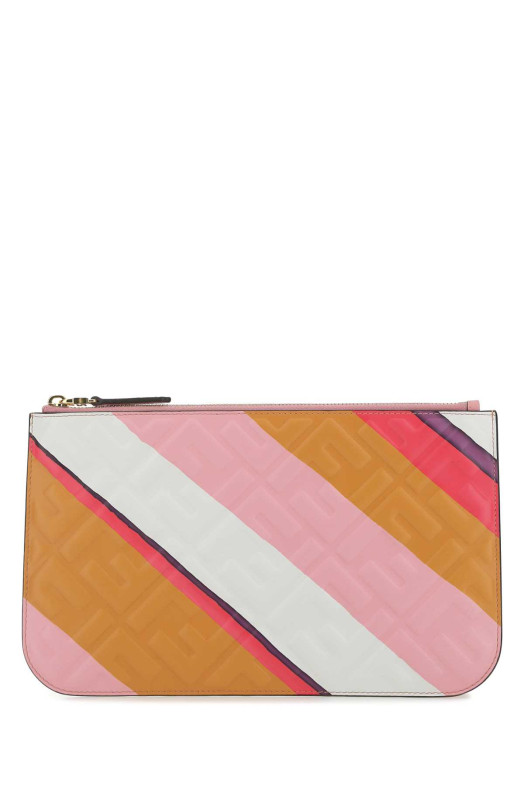 Многоцветный кожаный клатч FENDI (8N0185AK2K)
