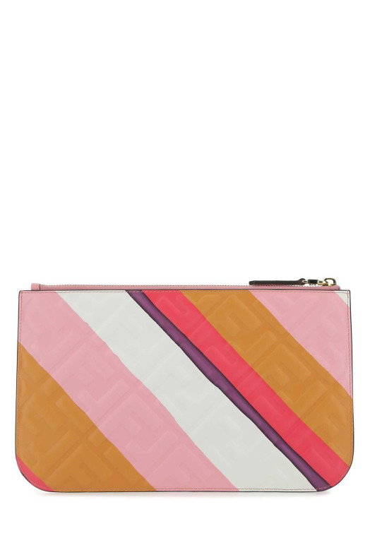 Многоцветный кожаный клатч FENDI (8N0185AK2K)