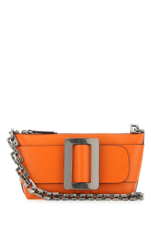 Orange leather Buckle shoulder bag BOYY (BUCKLEPOUCHETTE)