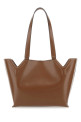 Brown leather YY WEST shoulder bag Brown BOYY (YYWESTTOTE)