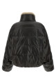 Padded leather jacket Brown