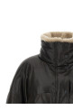 Padded leather jacket Brown