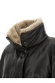 Padded leather jacket Brown