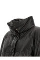 Padded leather jacket Brown