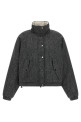 'Shiny Zipper Pull' down jacket Gray