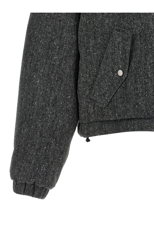 'Shiny Zipper Pull' down jacket Gray
